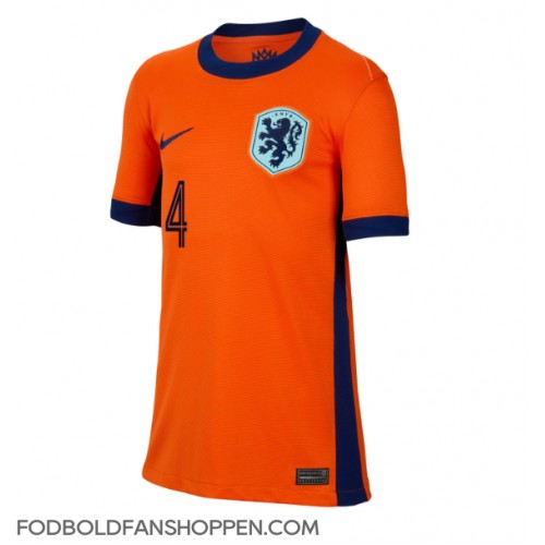 Holland Virgil van Dijk #4 Hjemmebanetrøje Dame EM 2024 Kortærmet Holland Virgil van Dijk #4 Hjemmebanetrøje Dame EM 2024 Kortærmet